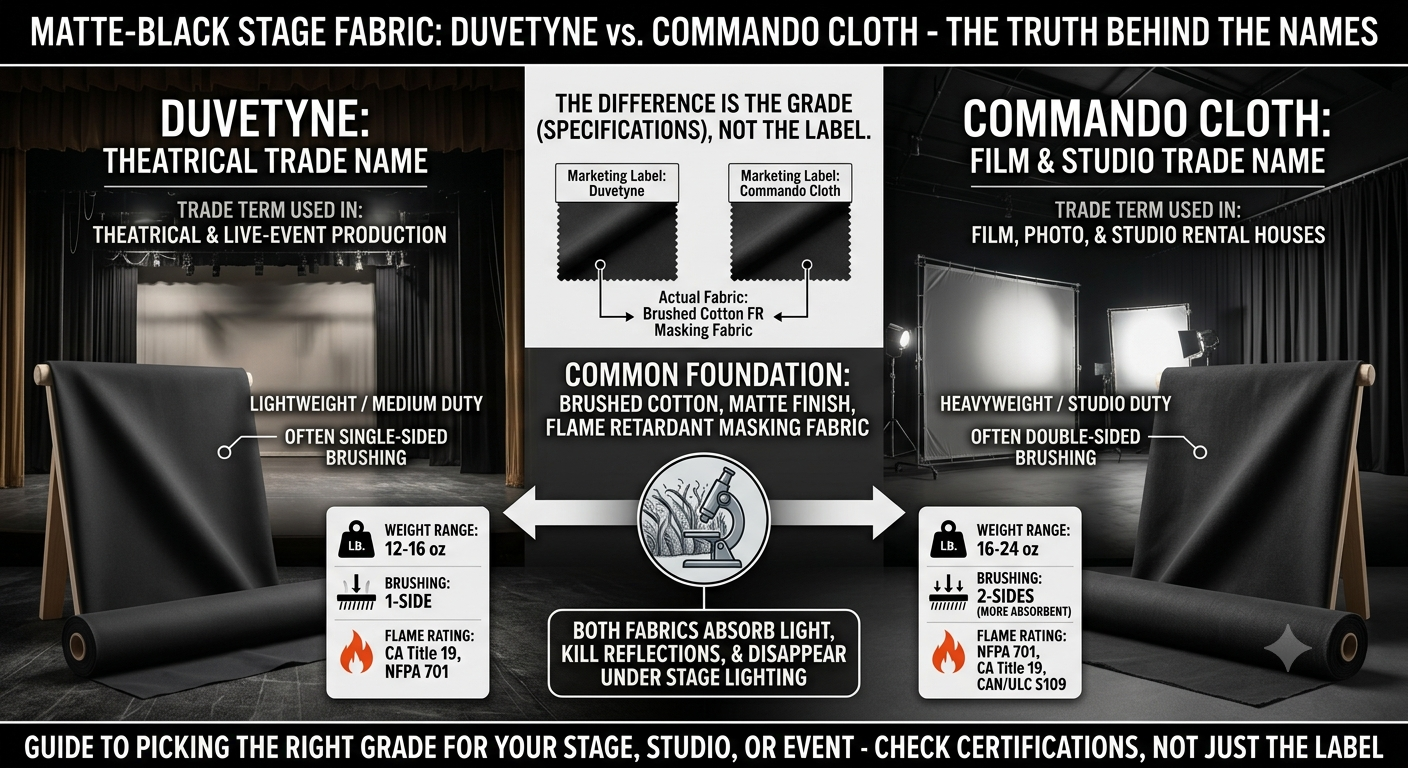 Duvetyne vs Commando Cloth: What's the Difference? (A Buyer's Guide)