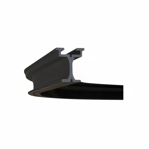 Black metal bracket on a white background