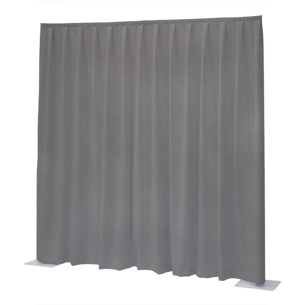 WENTEX P&D curtain 16'(h) x 11'(w) light grey Velvet Napoli 260 g/m2 pleated