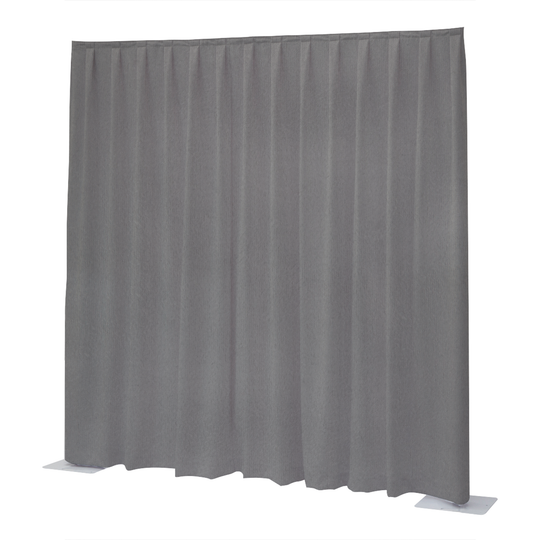 Light grey pleated Velvet Napoli FOH stage drape 6 ft tall 11 ft wide