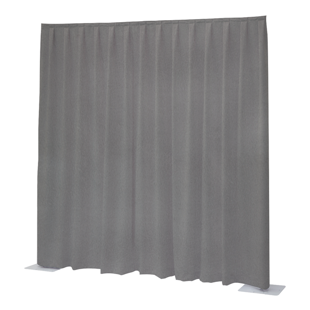 WENTEX P&D curtain 14'(h) x 11'(w) light grey Velvet Napoli 260 g/m2 pleated