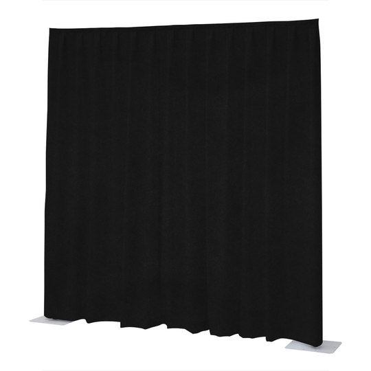 Black pleated pipe and drape curtain MGS 8 ft tall 11 ft wide