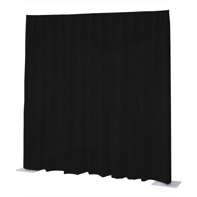 Black pleated pipe and drape curtain MGS 10 ft tall 11 ft wide