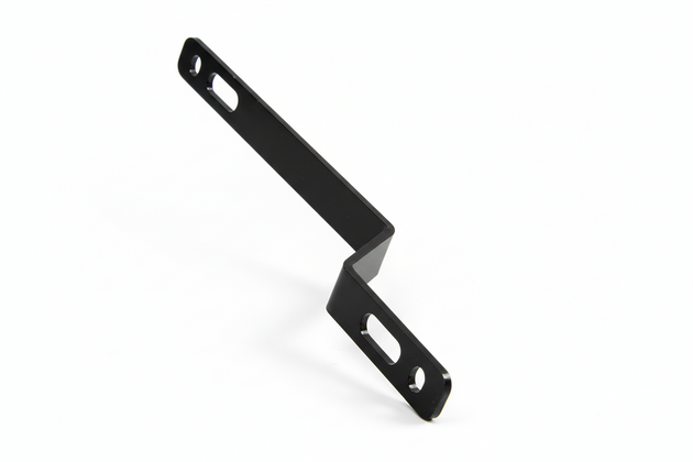 Black metal bracket on a white background